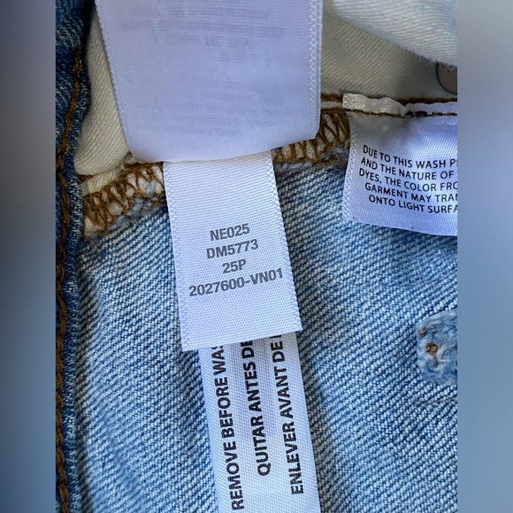 Madewell The Perfect Vintage High Rise Distressed Raw Cropped Jeans Blue SZ 23P - Picture 12 of 14